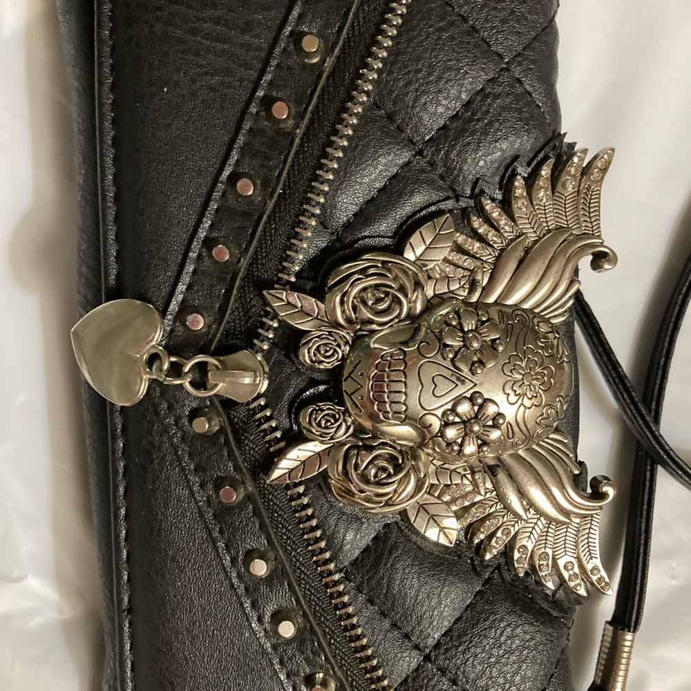 Black Quilted Wallet with Card Slots